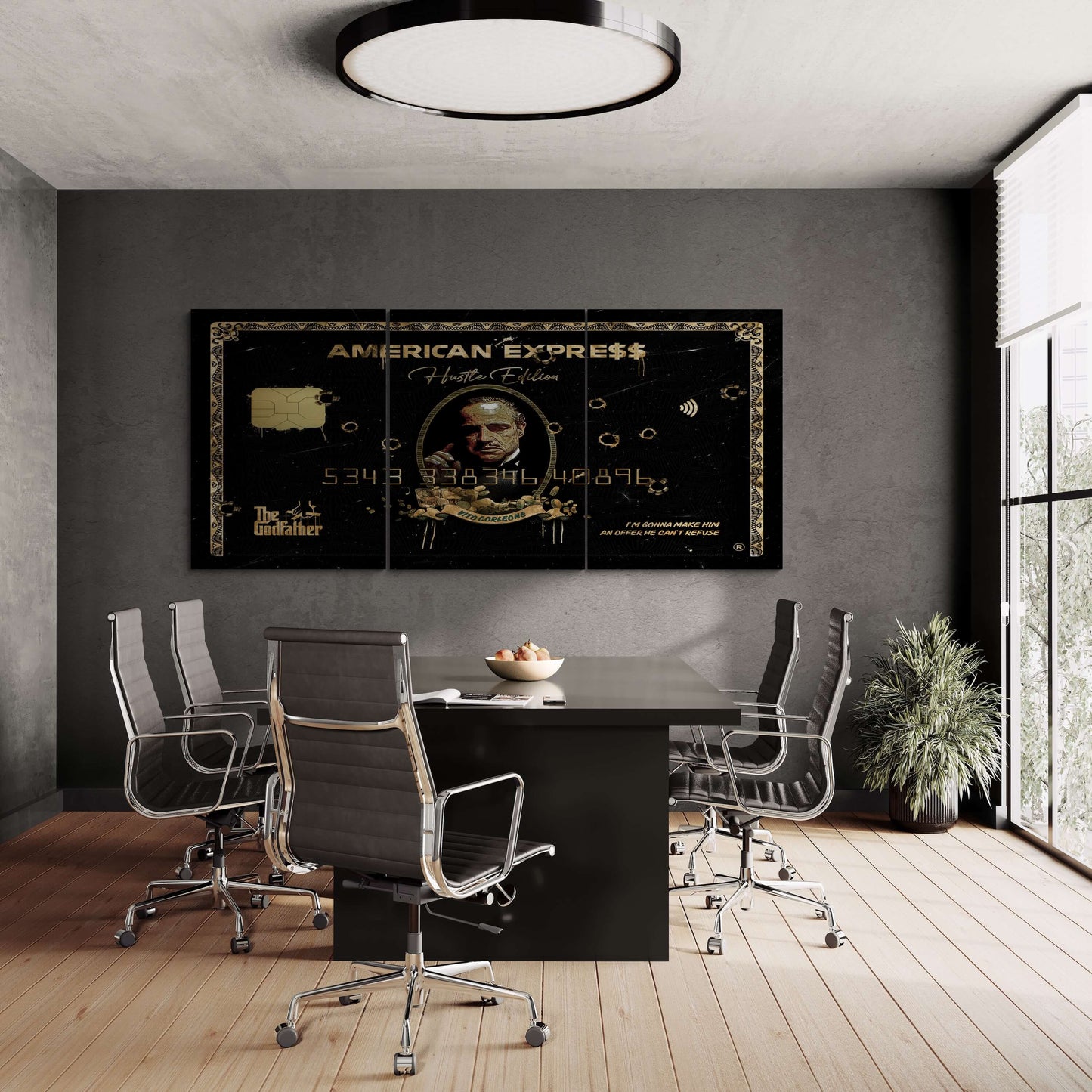 Set of 3 Vito Corleone Wall Art, The Godfather Large  Canvas The Make An Offer Poster, American Express Gold Print