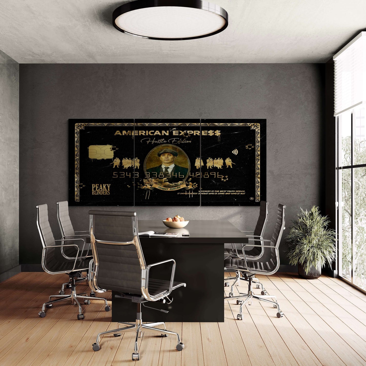 Set of 3 Peaky Blinders Wall Art, Thomas Shelby Large  Canvas The Gangster Poster, American Express Gold Print