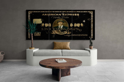 Set of 3 Peaky Blinders Wall Art, Thomas Shelby Large  Canvas The Gangster Poster, American Express Gold Print