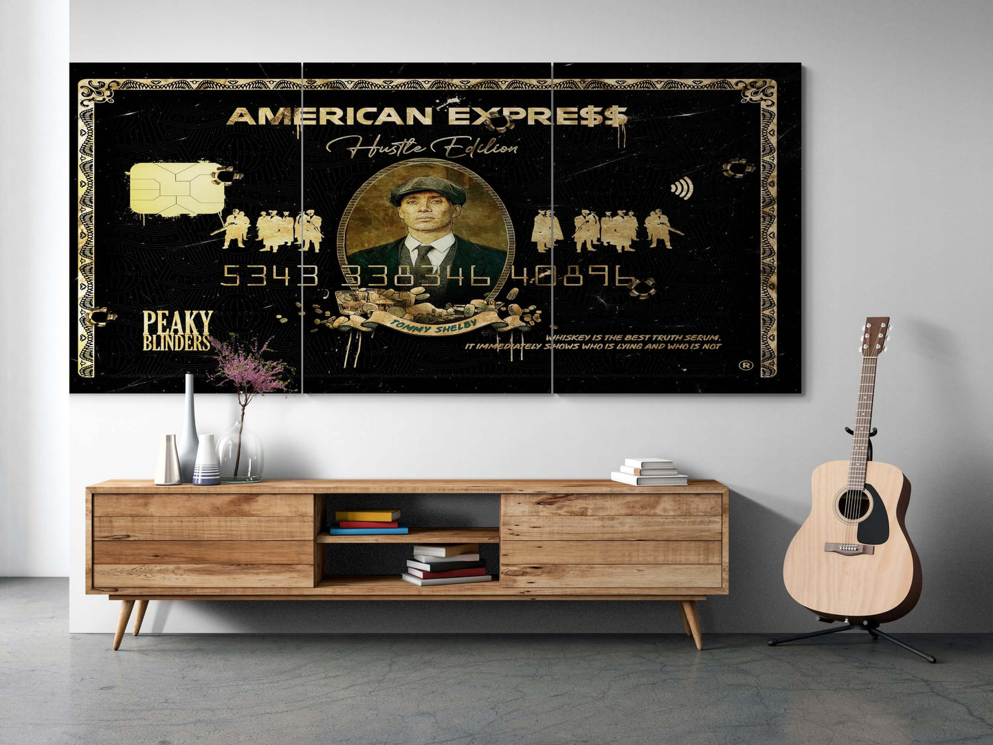 Set of 3 Peaky Blinders Wall Art, Thomas Shelby Large  Canvas The Gangster Poster, American Express Gold Print