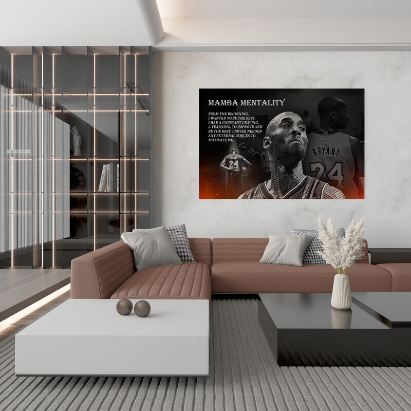 Kobe Bryant Mamba Mentality Legends Are Forever Wall Art Heroes Come and Go Quote Canvas Modern Sports Wall Decor Luxury Gym Office Decor