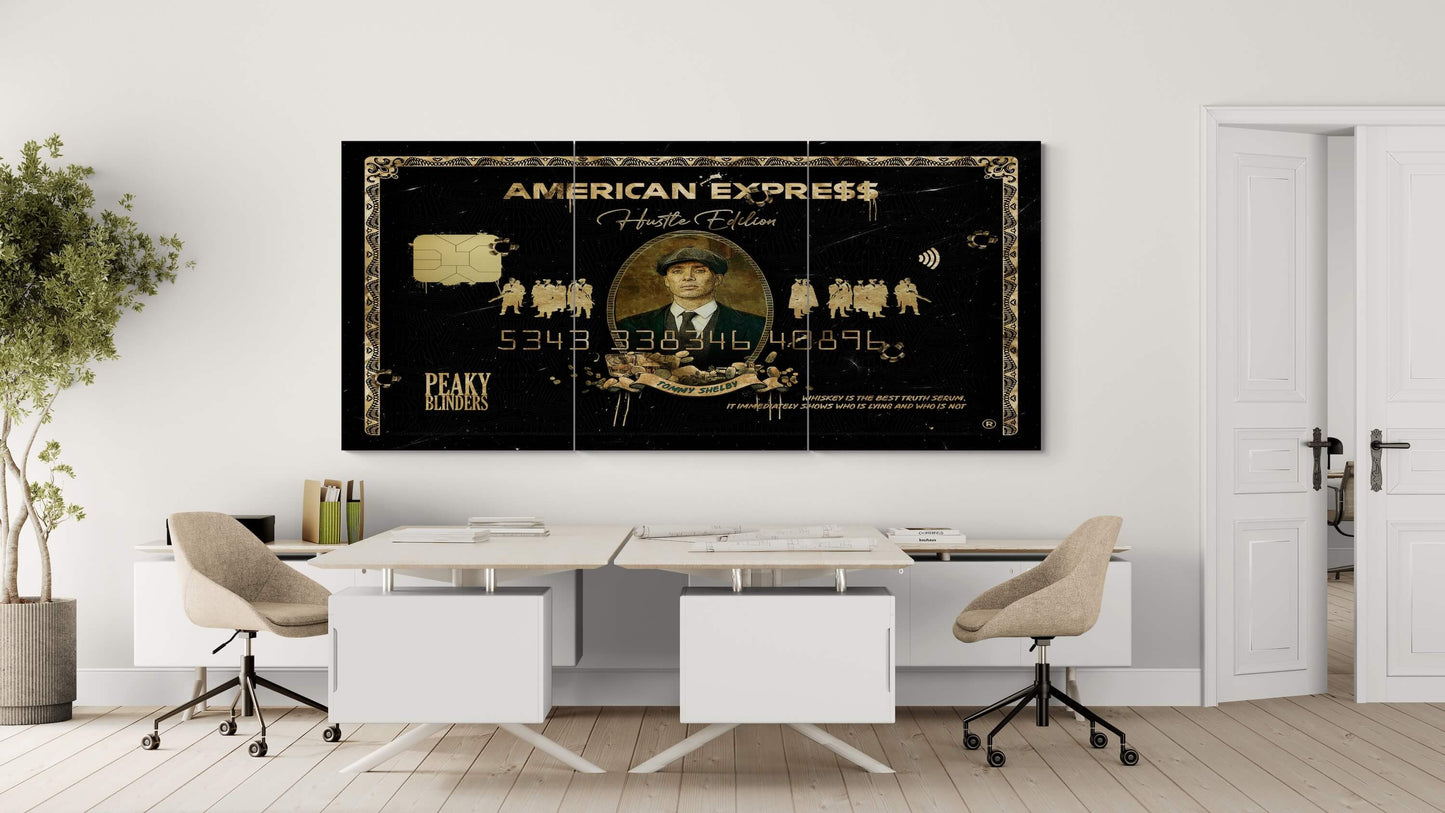 Set of 3 Peaky Blinders Wall Art, Thomas Shelby Large  Canvas The Gangster Poster, American Express Gold Print