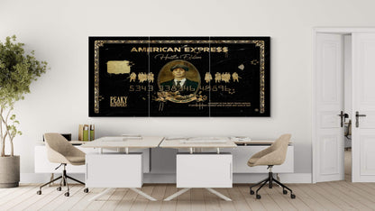 Set of 3 Peaky Blinders Wall Art, Thomas Shelby Large  Canvas The Gangster Poster, American Express Gold Print