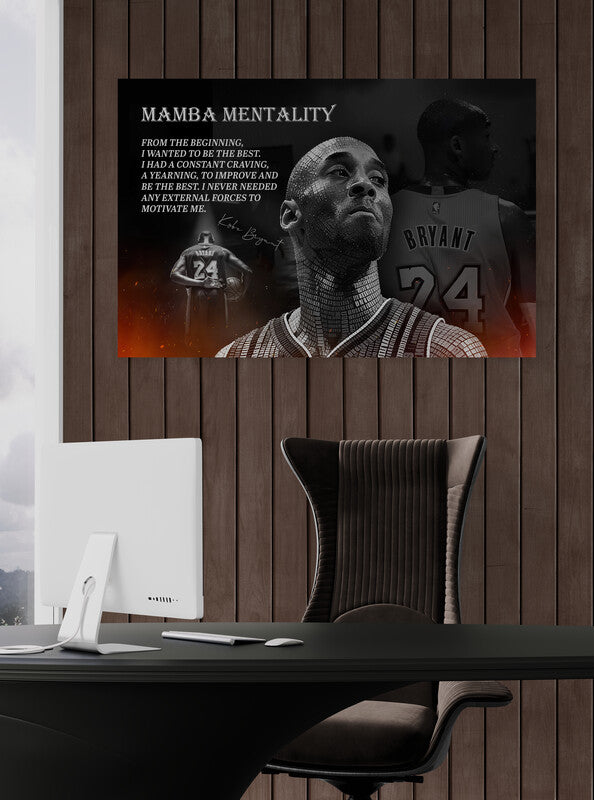 Kobe Bryant Mamba Mentality Legends Are Forever Wall Art Heroes Come and Go Quote Canvas Modern Sports Wall Decor Luxury Gym Office Decor