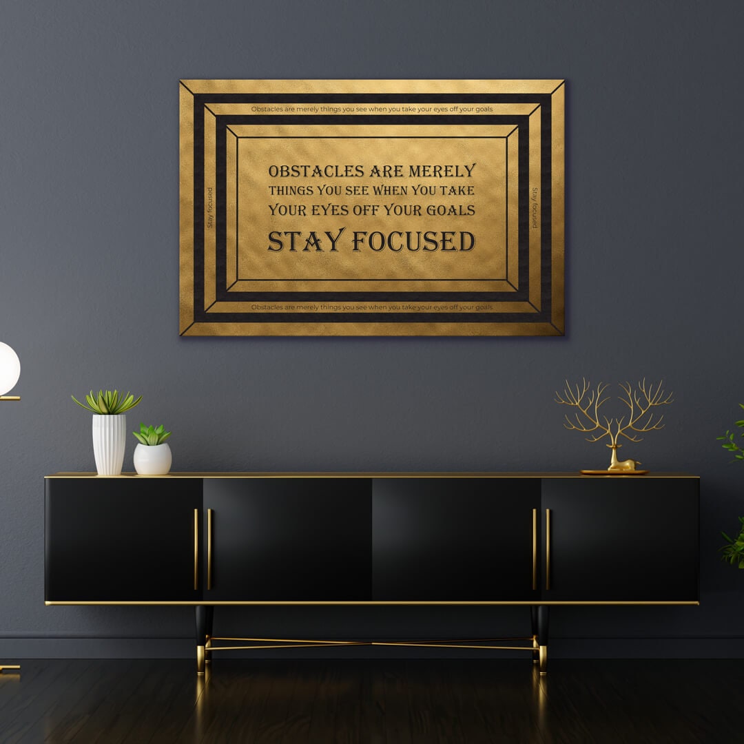 Stay Focused Wall Art Premium Canvas High Quality Motivational Inspirational Framed Canvas Quote Art Poster Print Ready to Hang