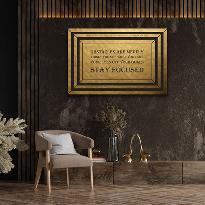 Stay Focused Wall Art Premium Canvas High Quality Motivational Inspirational Framed Canvas Quote Art Poster Print Ready to Hang