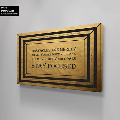 Stay Focused Wall Art Premium Canvas High Quality Motivational Inspirational Framed Canvas Quote Art Poster Print Ready to Hang