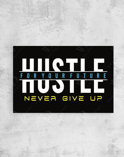 Hustle Humble Home Office Decor Work Hard Smart Motivational Entrepreneur Canvas Never Give Up Work Hard for Your Future Quote Canvas