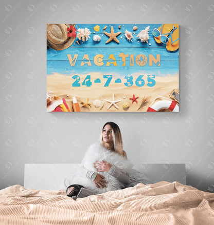 Travel Canvas - Vacation Ocean Beach Design - Entrepreneur Canvas - Never Give Up