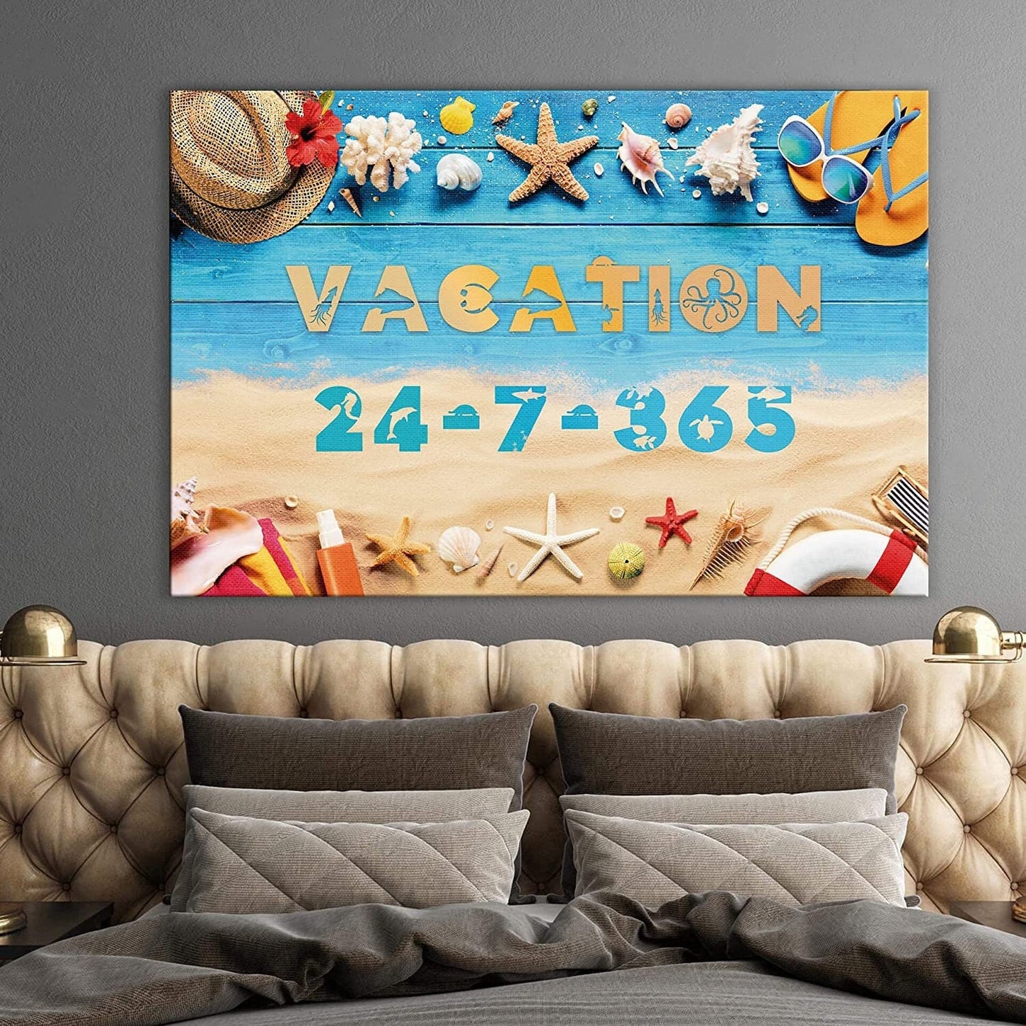 Travel Canvas - Vacation Ocean Beach Design - Entrepreneur Canvas - Never Give Up