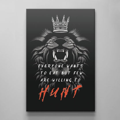 Lion Motivational Quote Canvas - Hunter Canvas - "Never Give Up" Motivational Quote for Home Office Wall Decor - The Lion King Head Art