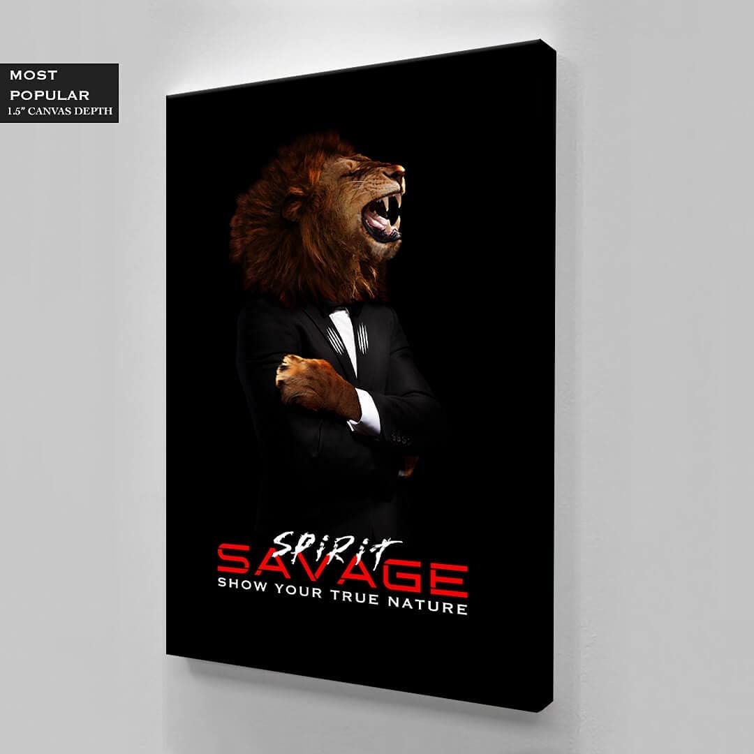 Lion Head Motivational Quote Art Posters and Prints on Canvas Savage Spirit Quote Art Lion Roaring Poster Decor Show Your True Nature