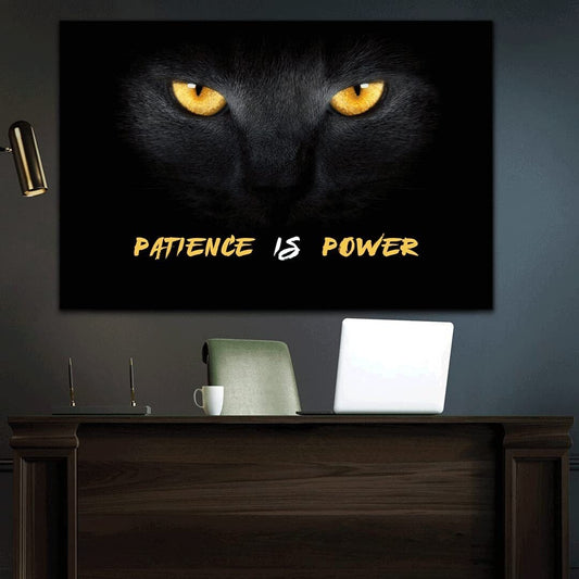 Cat Canvas Quote Motivational Art Never Give Up Hunter Design