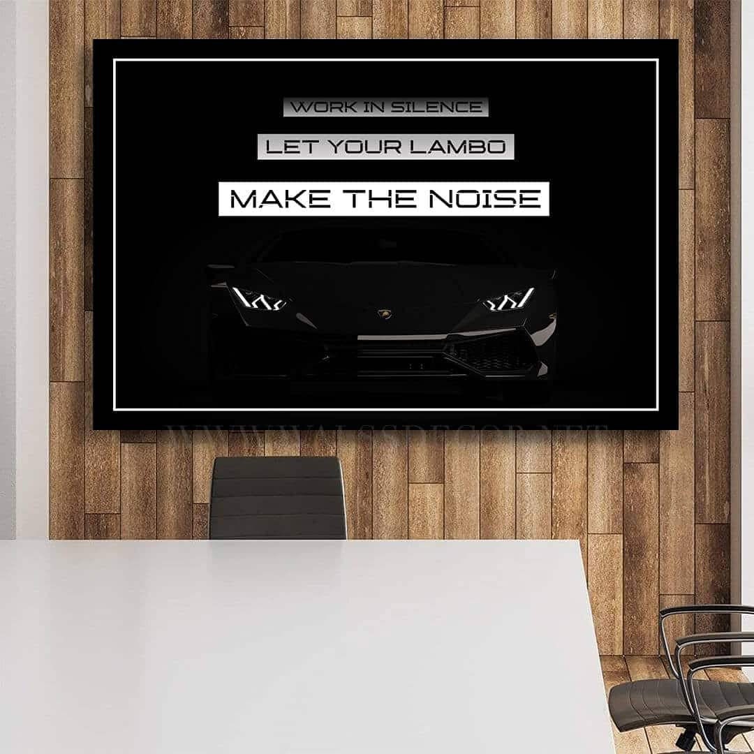 Lamborghini Motivational Wall Art Canvas Print Office Decor Entrepreneur Motivation Lambo Dreams Inspirational Wall Sign Sport Car Art