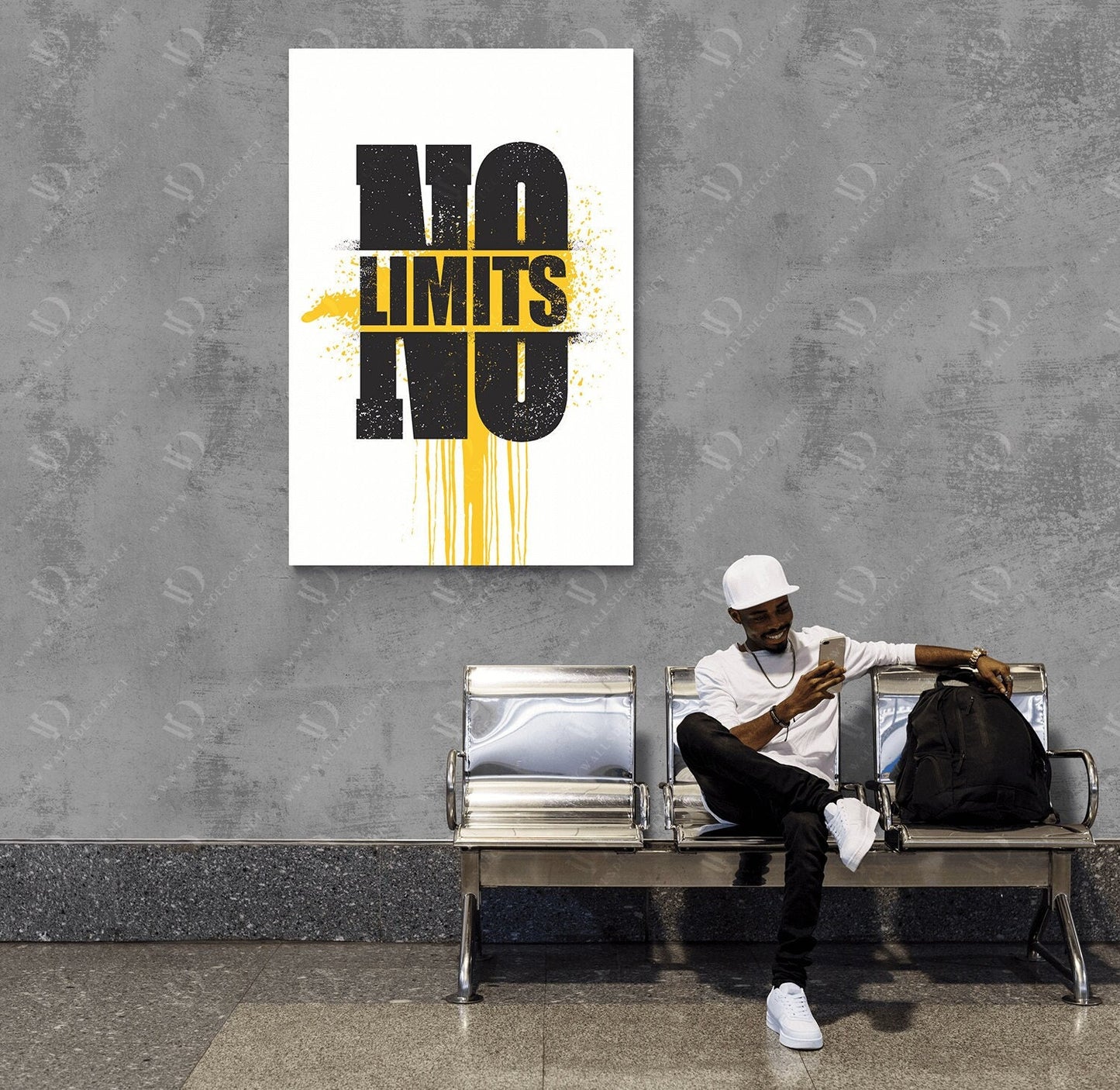 No Limits Canvas Quote Motivational Design Entrepreneur Pop Art