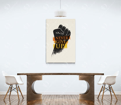 Never Give Up Quote Canvas Motivational Entrepreneur Office Art Design Inspirational Quote Canvas for Successful People BLM Art Decor