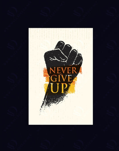 Never Give Up Quote Canvas Motivational Entrepreneur Office Art Design Inspirational Quote Canvas for Successful People BLM Art Decor