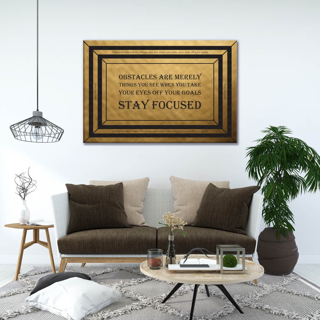 Stay Focused Wall Art Premium Canvas High Quality Motivational Inspirational Framed Canvas Quote Art Poster Print Ready to Hang