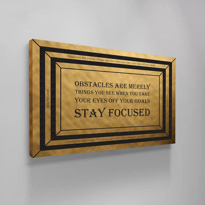 Stay Focused Wall Art Premium Canvas High Quality Motivational Inspirational Framed Canvas Quote Art Poster Print Ready to Hang