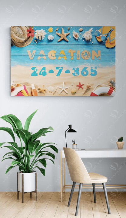 Travel Canvas - Vacation Ocean Beach Design - Entrepreneur Canvas - Never Give Up