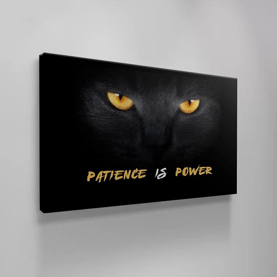 Cat Canvas Quote Motivational Art Never Give Up Hunter Design