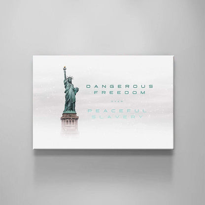 USA Canvas Quote Motivational Design Statue of Liberty Canvas Never Give Up