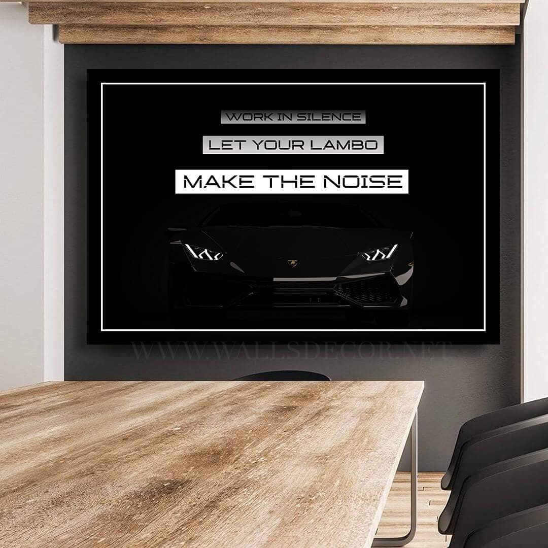 Lamborghini Motivational Wall Art Canvas Print Office Decor Entrepreneur Motivation Lambo Dreams Inspirational Wall Sign Sport Car Art