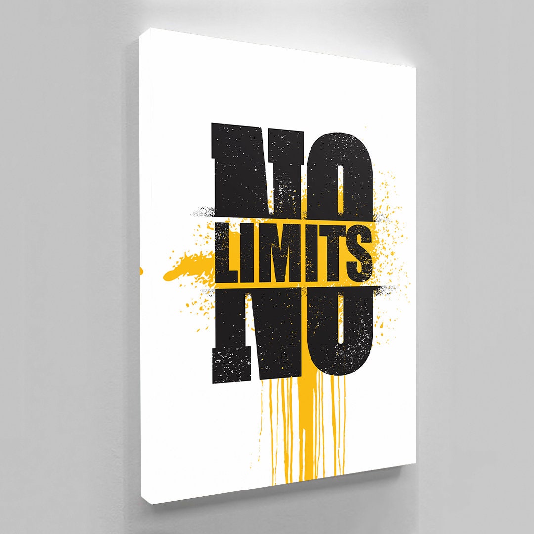 No Limits Canvas Quote Motivational Design Entrepreneur Pop Art