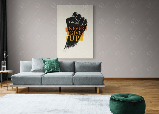 Never Give Up Quote Canvas Motivational Entrepreneur Office Art Design Inspirational Quote Canvas for Successful People BLM Art Decor