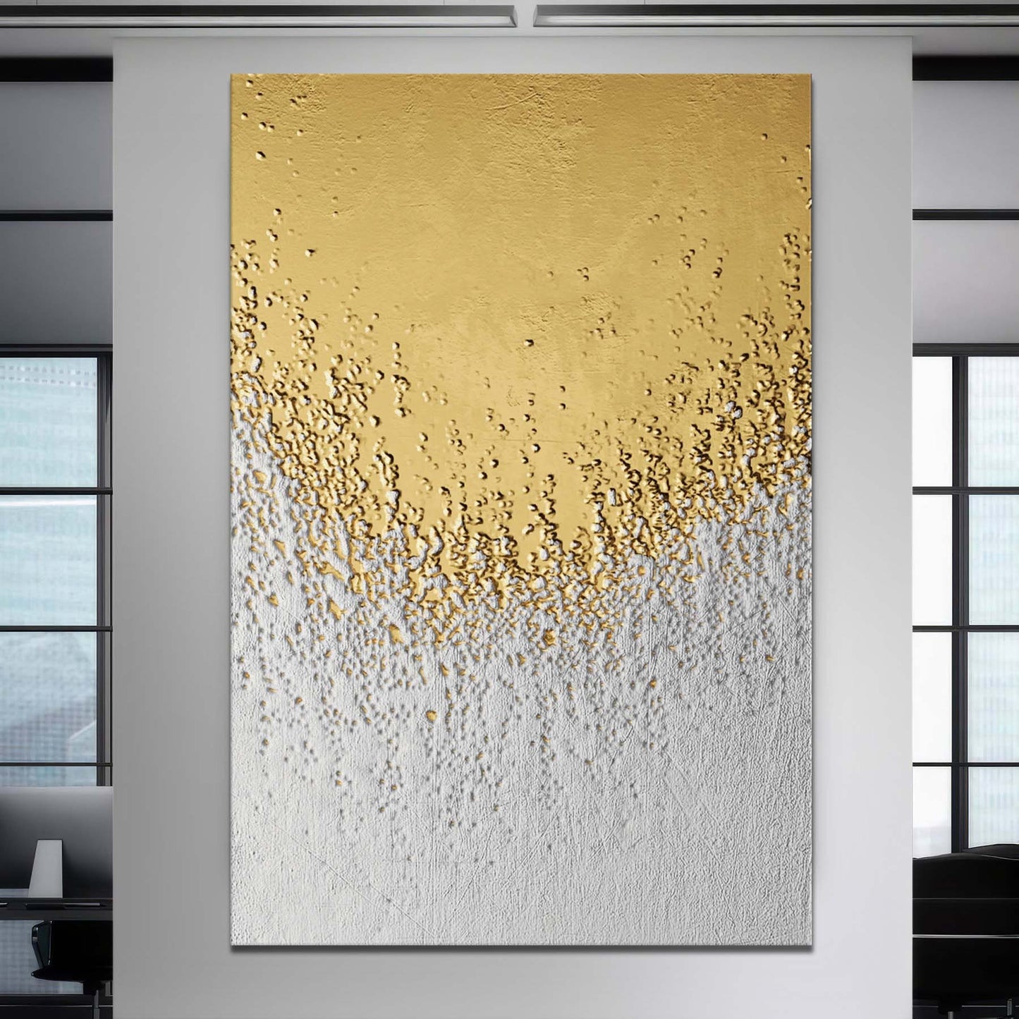 Gold White Abstract