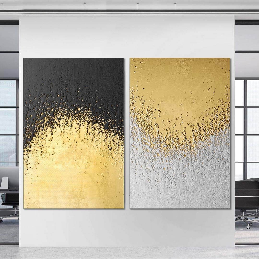 Gold White Abstract