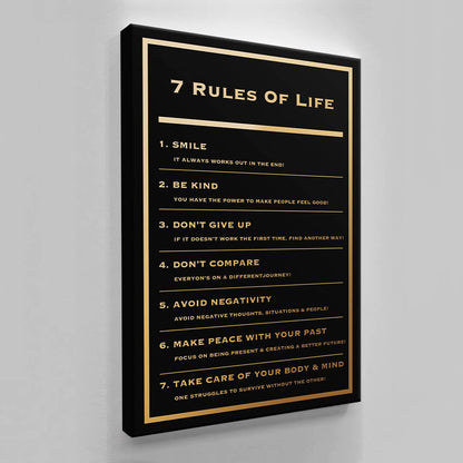 Motivational office decor canvas print inspirational SUCCESS art 7 rules of life SUCCESS home office wall decor living room canvas poster