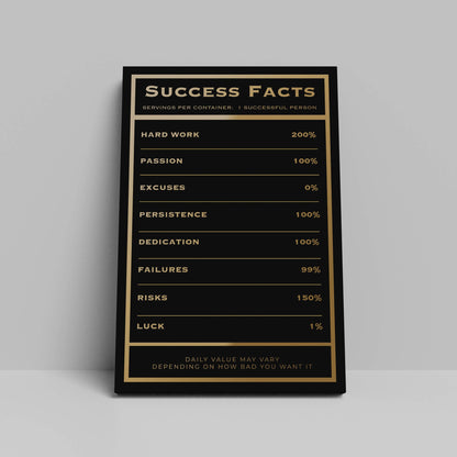 Motivational office decor canvas print inspirational SUCCESS art success facts home office wall decor living room canvas poster