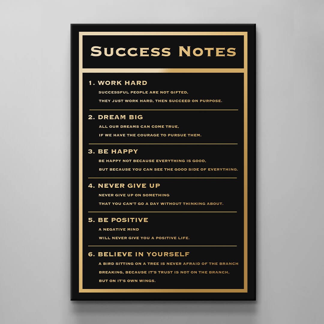 Motivational office decor canvas print inspirational SUCCESS art success notes home office wall decor living room canvas poster