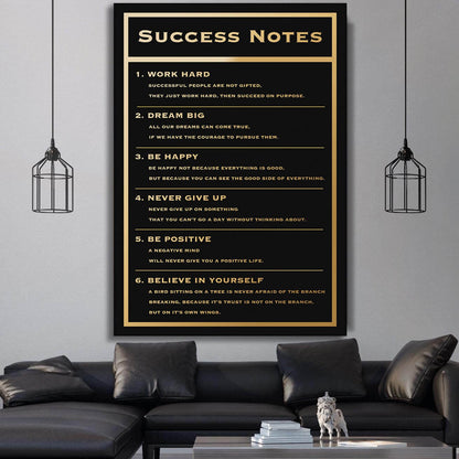 Motivational office decor canvas print inspirational SUCCESS art success notes home office wall decor living room canvas poster