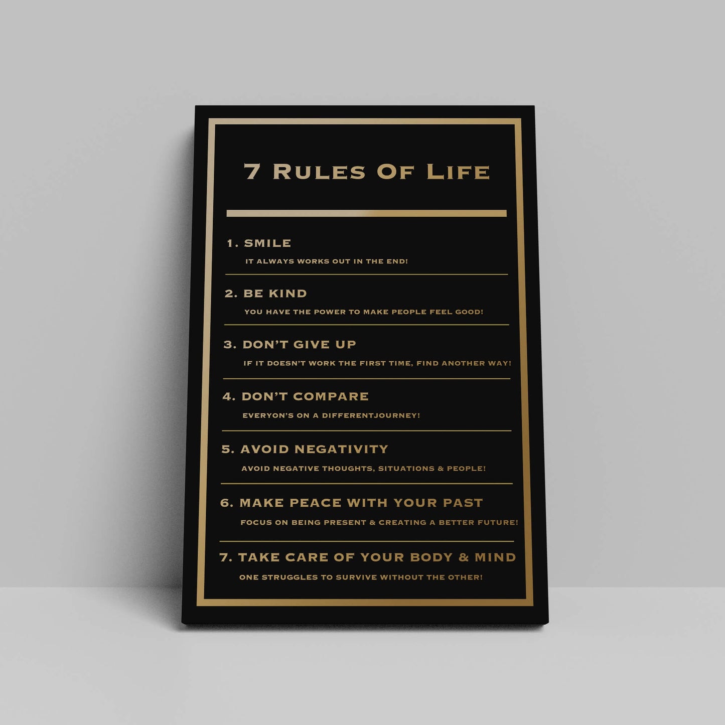 Motivational office decor canvas print inspirational SUCCESS art 7 rules of life SUCCESS home office wall decor living room canvas poster