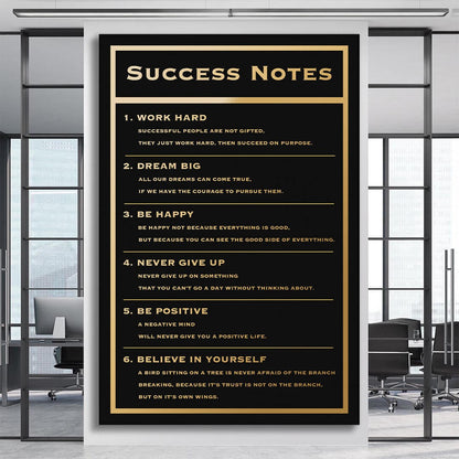 Motivational office decor canvas print inspirational SUCCESS art success notes home office wall decor living room canvas poster