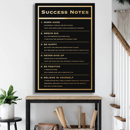 Motivational office decor canvas print inspirational SUCCESS art success notes home office wall decor living room canvas poster