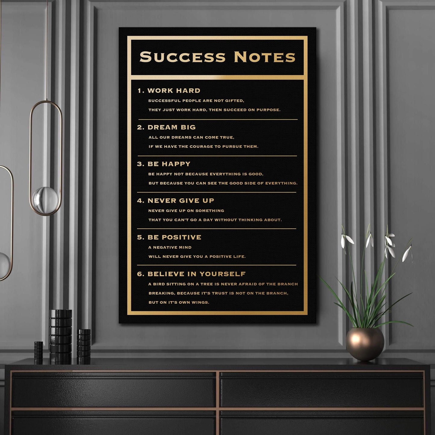 Motivational office decor canvas print inspirational SUCCESS art success notes home office wall decor living room canvas poster