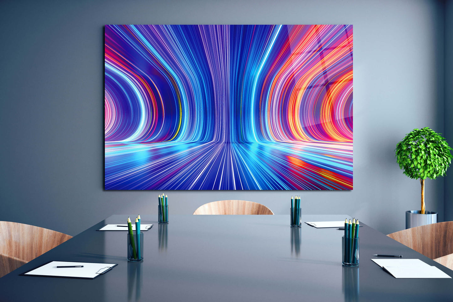 Vibrant Abstract Color Waves - Acrylic Metal and Canvas Art Collection - Handcrafted in the USA Various Sizes Available