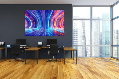 Vibrant Abstract Color Waves - Acrylic Metal and Canvas Art Collection - Handcrafted in the USA Various Sizes Available