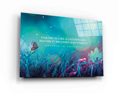 Success Like Butterfly - Acrylic or Metal Poster Gloss Effect Print - High Resolution Vivid Colors