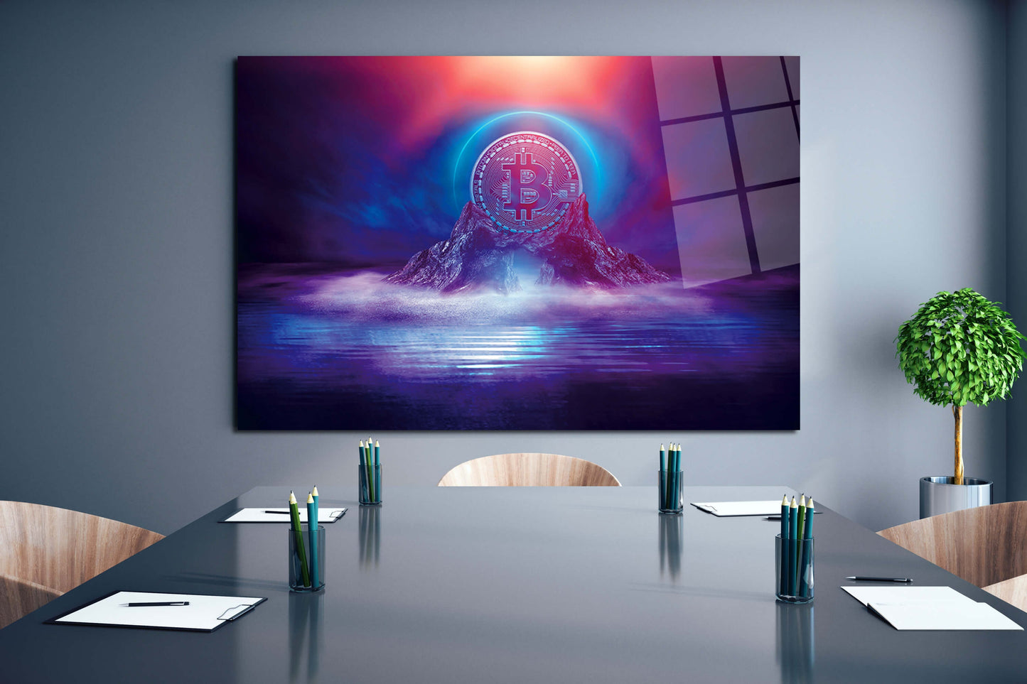 Bitcoin is the Future Acrylic or Metal Poster Gloss Effect Print High Resolution Vivid Colors Best Quality Modern Fine Glass Art