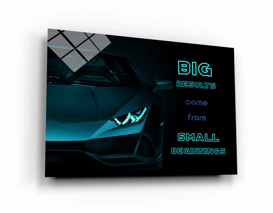 Motivational Acrylic Metal or Canvas Poster Print Lambo Car Success Quote Wall Art Inspirational Entrepreneur Home Office Blue Decor