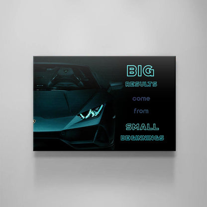 Motivational Acrylic Metal or Canvas Poster Print Lambo Car Success Quote Wall Art Inspirational Entrepreneur Home Office Blue Decor