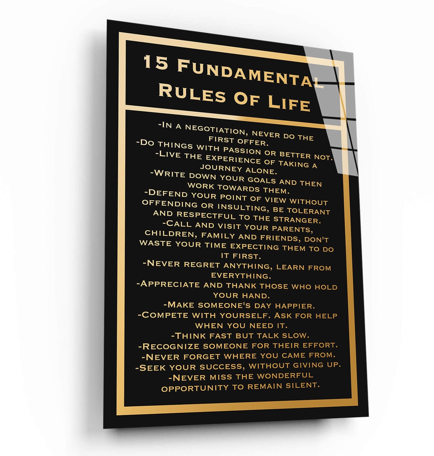 Inspirational office decor canvas acrylic motivational SUCCESS art 15 rules for SUCCESS in life home wall quote living room poster