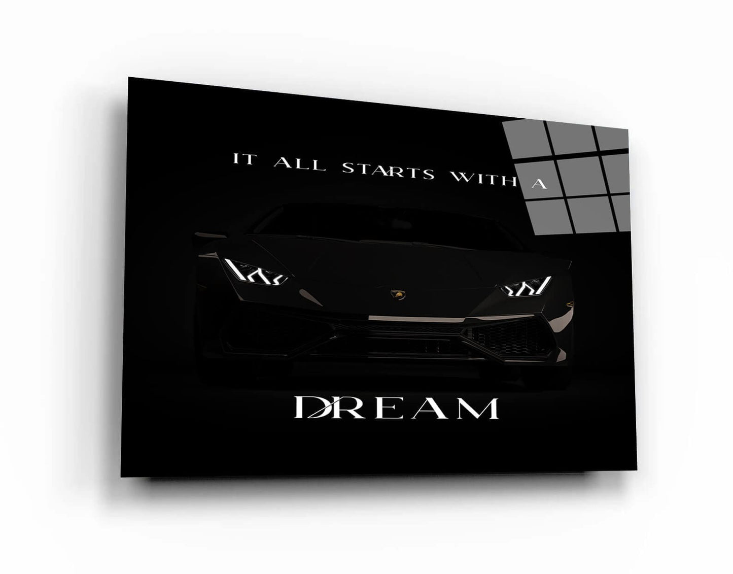 It All Starts with a Dream Acrylic Metal or Canvas Poster Print Lamborghini Motivational Quote Living Room Office Car Quote Poster Decor