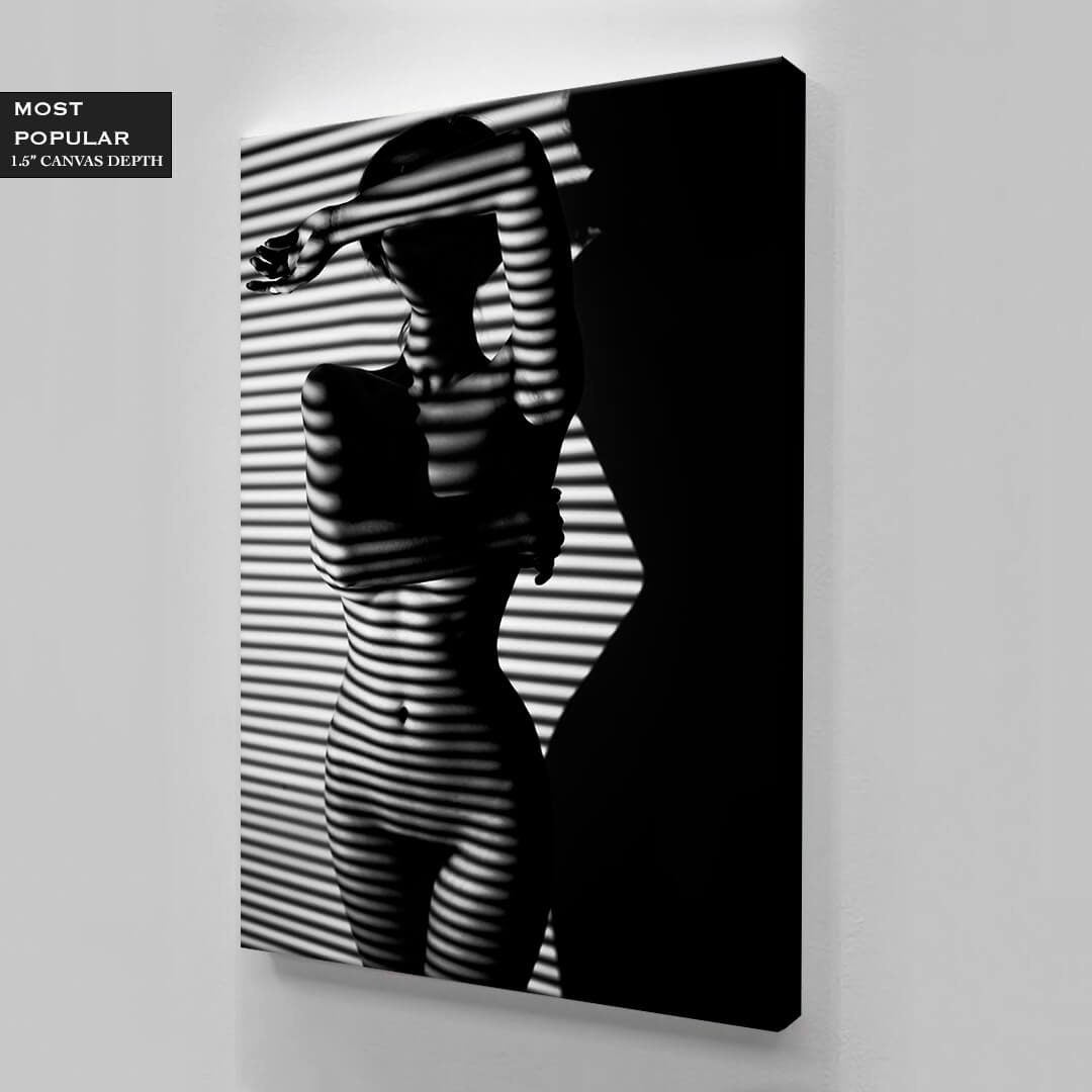 Black and White Girl sensual woman black and white girl art living room canvas