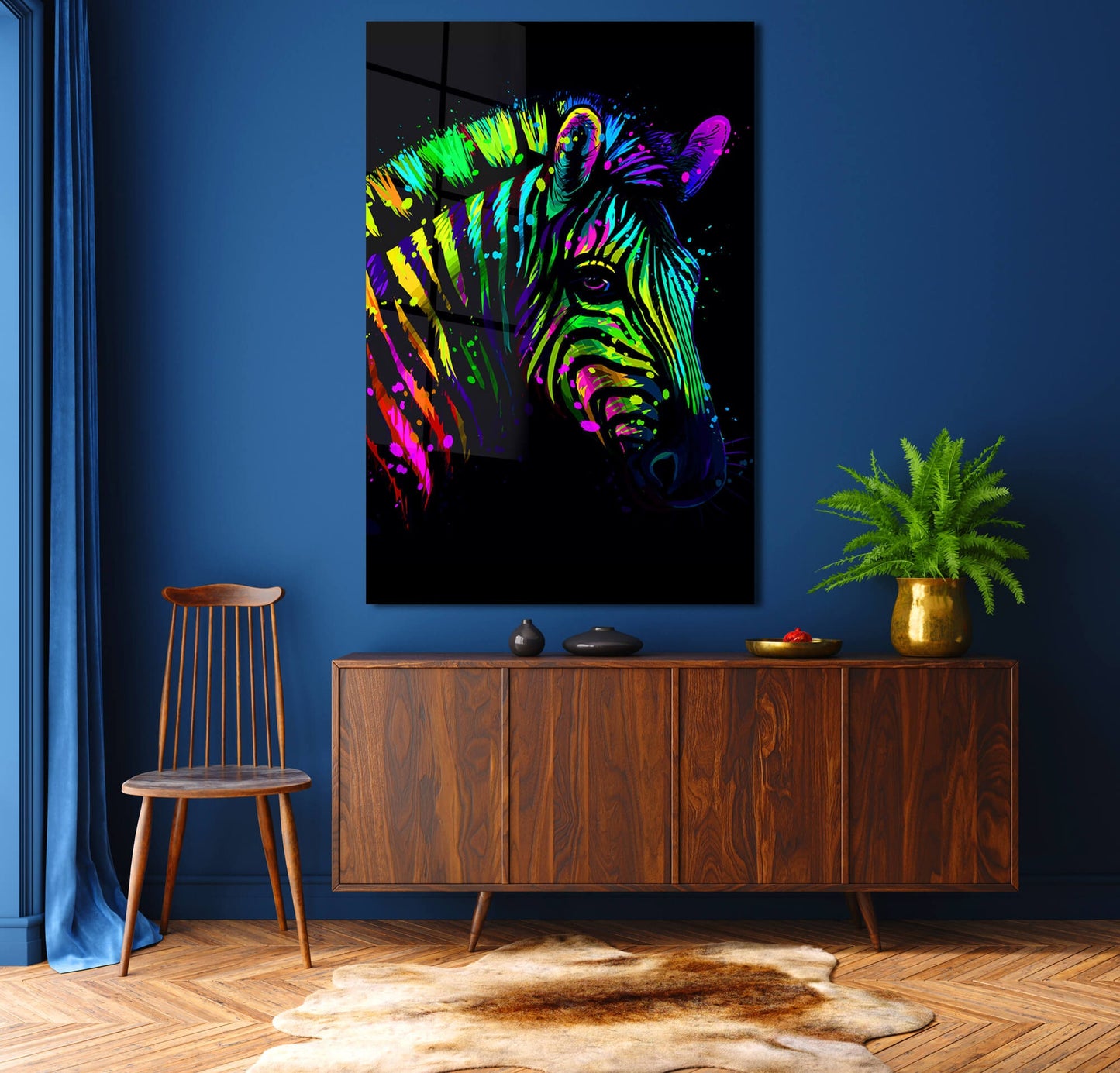 Neon Effect Colored Zebra