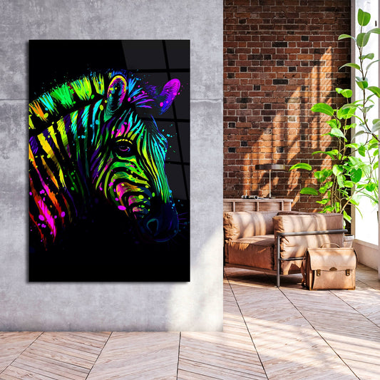 Neon Effect Colored Zebra